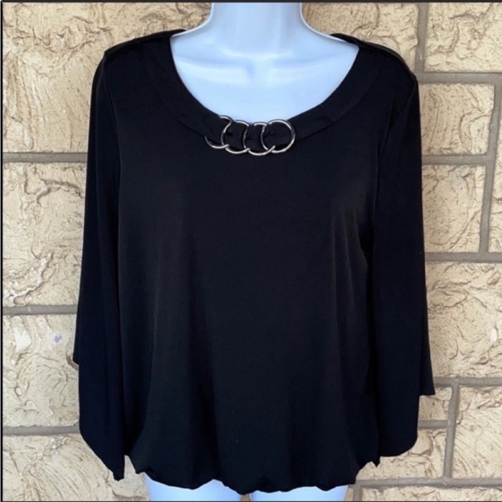 Black tunic top loose fit AB Studio Oversized 
Size Med